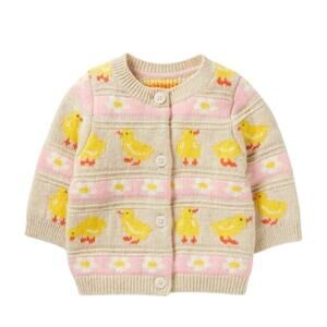 Baby Boden Fair Isle Knitted Cardigan Sweetcorn Chicks 6-9 Months